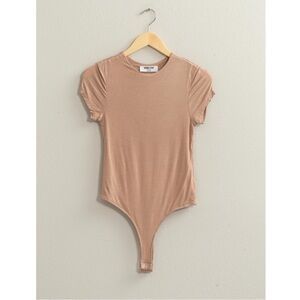 NWT Tan Short Sleeve Bodysuit